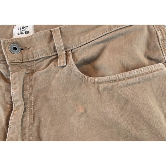 Flint & Tinder 365 Pants Mens 34x30 Brown Slim Fit Stretch Chino Huckberry - Picture 9 of 13